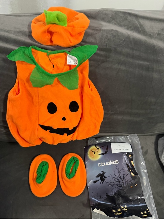 Other - Orange Pumpkin Baby 12-18 Month Costume with Hat and Shoe Covers